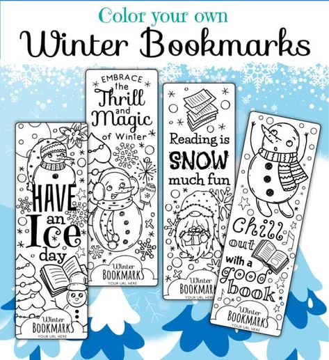 Holiday Bookmarks, Winter Bookmarks, Christmas Classroom Activities, Printable Coloring Bookmarks, Library Bookmarks, Winter Break Activities, Bookmarks To Color, Number Printables, Crafts To Do At Home