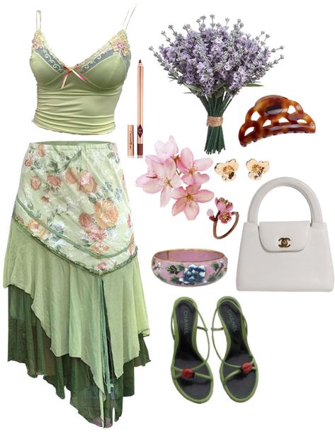 Spring Theme Outfit, Air Inspired Outfits, Flower Core Outfits, Earth Day Outfit Ideas, Flower Themed Outfits, Flowercore Outfit, Flower Outfit Aesthetic, Fairy Outfit Ideas, Flower Outfits