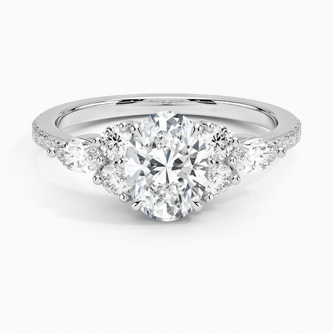 Luxe Marquise and Round Diamond Setting | Luxe Nadia | Brilliant Earth Timeless Engagement Ring, Nature Inspired Engagement Ring, Pave Diamond Engagement Rings, Open Gallery, Oval Diamond Ring, Round Diamond Setting, Lab Diamond Engagement Ring, Pave Diamond Ring, Engagement Rings Platinum