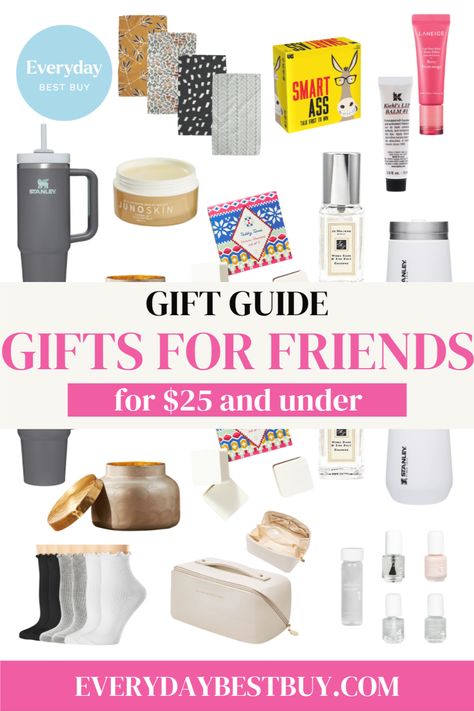 Looking for the perfect gifts for friends? This holiday gift guide has all the favorite things to gift your loved ones. From gifts for her under $25 to gifts for any occasion, discover amazing gifts that are both thoughtful and budget friendly gifts. Find gift inspiration to make your next gift giving experience memorable! $25 Gifts, Gifts Under $10, 24th Birthday Gift Ideas, Things To Gift, Budget Friendly Gift, Gifts Under 25, 24th Birthday, 15 Gifts, Amazing Gifts