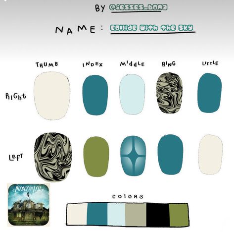 Pierce The Veil Acrylic Nails, Pierce The Veil Inspired Nails, Pierce The Veil Painting, Band Nails Design, Ptv Nails, Pierce The Veil Nails, Mitski Nails, Album Cover Nails, Album Nails