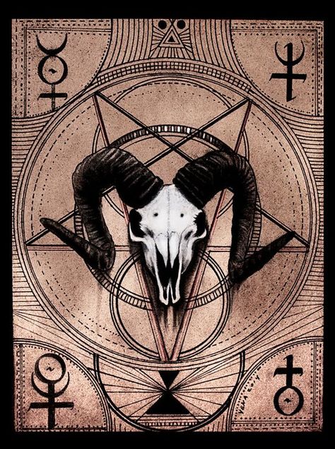 Pentagram Tattoo, Occult Tattoo, Goat Skull, Occult Symbols, Geniale Tattoos, Occult Art, Demon Art, Dark Fantasy Art, Dark Art