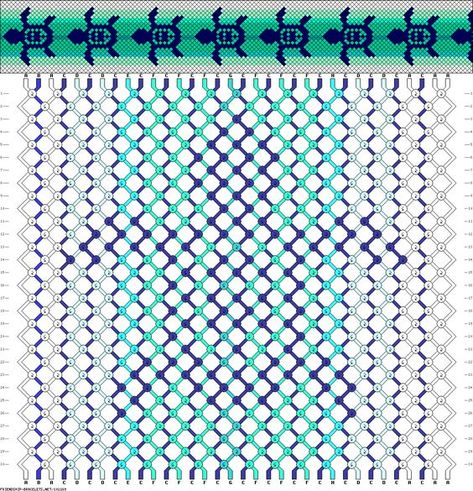 Pattern #102169 - friendship-bracelets.net Turtle Friendship Bracelet, Friendship Bracelet Knots, Chevron Friendship Bracelets, Cool Friendship Bracelets, Diy Bracelets With String, Making Friendship Bracelets, String Bracelet Patterns, Piskel Art, Yarn Bracelets