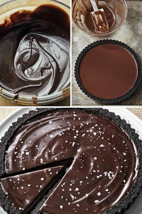 Ina Garten Dark Chocolate Tart - Ina Garten Eats Ina Garten's Chocolate Cake, Dark Chocolate Pie Recipe, Flourless Chocolate Tart, Dark Chocolate Tart Recipe, Chocolate Espresso Tart, Chocolate Ganache Tart Recipes, Recipes With Chocolate Ganache, Ina Garden Recipes, Black Food Recipes