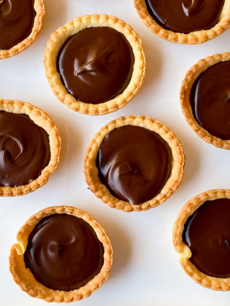 Mini chocolate tart recipe | eat. live. travel. write. Mini Chocolate Tarts Recipe, Chocolate Tarts Mini, Chocolate Tart Recipe, Easy Tart Recipes, Chocolate Tarts, Chocolate Tarts Recipe, Afternoon Tea Recipes, Ganache Recipe, Tart Dessert