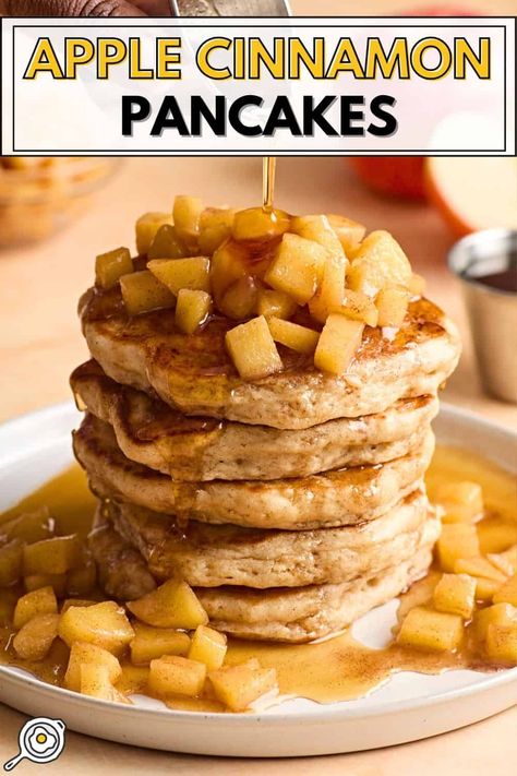 Make breakfast extra special with these fluffy and super delicious Apple Cinnamon Pancakes. Perfect to enjoy any day of the week! Runner Recipes, Extra Fluffy Pancakes, Syrup Pancakes, Apples With Cinnamon, Recipe Runner, Apple Pancake Recipe, Apple Cinnamon Pancakes, Fall Eats, Southern Breakfast