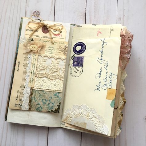 Vintage Diy Crafts, Junk Journal Inspiration, Handmade Journals Diy, Collage Book, Glue Book, Junk Journal Ideas, Fabric Journals, Album Ideas, Junk Journal Pages