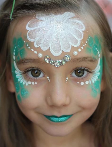 Up Your Game with Mermaid Body Art! | Fin Fun Blog Mermaid Face Paint, Mermaid Party Ideas, Princess Face Painting, Obličejové Masky, Hair Rainbow, Dengeki Daisy, Face Painting Easy, Kids Face Paint, Mermaid Theme Party