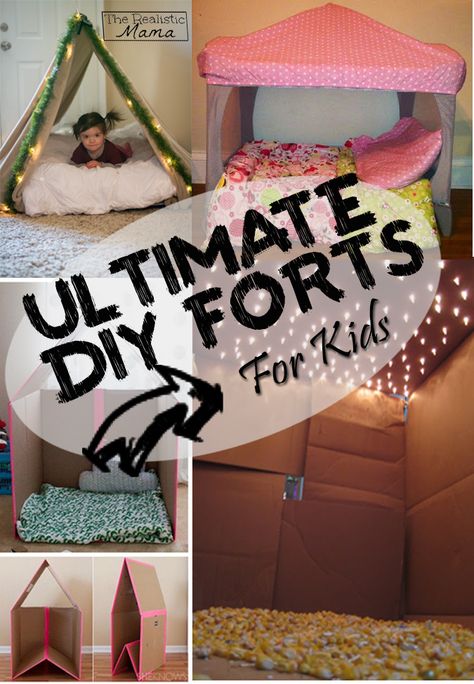 our favorite DIY forts for kids! Epic Forts, Forts For Kids, Diy Fort, Kids Forts, Diy Hanging Shelves, Fun Craft, Mason Jar Diy, Indoor Activities, Craft Activities