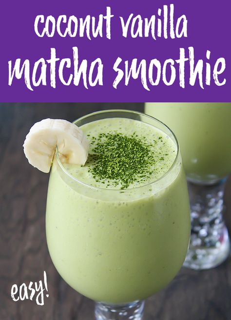 Coconut Matcha Smoothie, Matcha Smoothie Recipe Healthy, Matcha Vanilla Smoothie, Matcha Smoothie Recipe, Matcha Drink Recipes, Coconut Matcha, Garden Grazer, Matcha Green Tea Recipes, Smoothie Popsicles