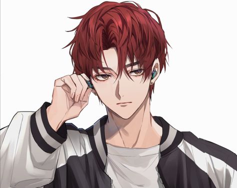 Red Hair Anime Guy, Red Hair Boy, Anime Red Hair, Red Hair Men, Pelo Anime, Anime Boy Hair, 8bit Art, Otome Game, Character Profile