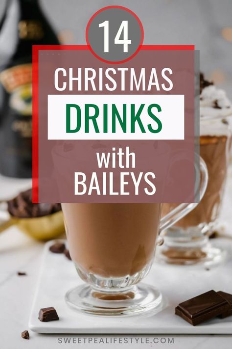 Christmas Drinks with Baileys are a must-have during the festive season! Cheers to the most wonderful time of year with 14 Baileys Cocktail recipes you’ve got to make! These Irish Cream cocktails will have you in the spirit in no time! If you're planning a holiday gathering, you'll want to choose a couple of Christmas Cocktails from this list! Your perfect Bailey's Cocktail is on this list for all your festivities! Christmas Drinks With Baileys Irish Cream, Bailey's Cocktail Recipes, Coctails Recipes Baileys, Christmas Beverages Alcoholic Cocktails, Baileys Drinks Christmas, Christmas Cocktails Kahlua, Christmas Drinks With Kahlua, Holiday Cocktails With Baileys, Hot Baileys Drink Recipes