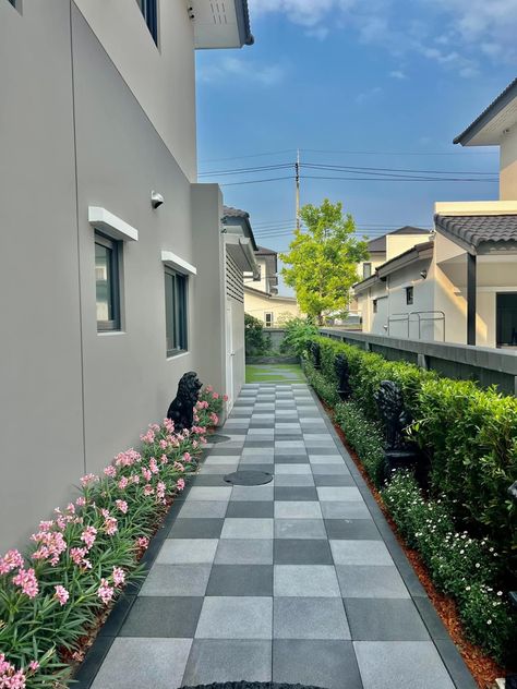 Compound Tiles Design, House Parking Tiles Design, Parking Tiles Design Indian, Terrace Flooring Ideas, Terrace Tiles Outdoor, Carport Floor, Parking Tiles Design, Tiles Terrace, Diy Backyard Projects