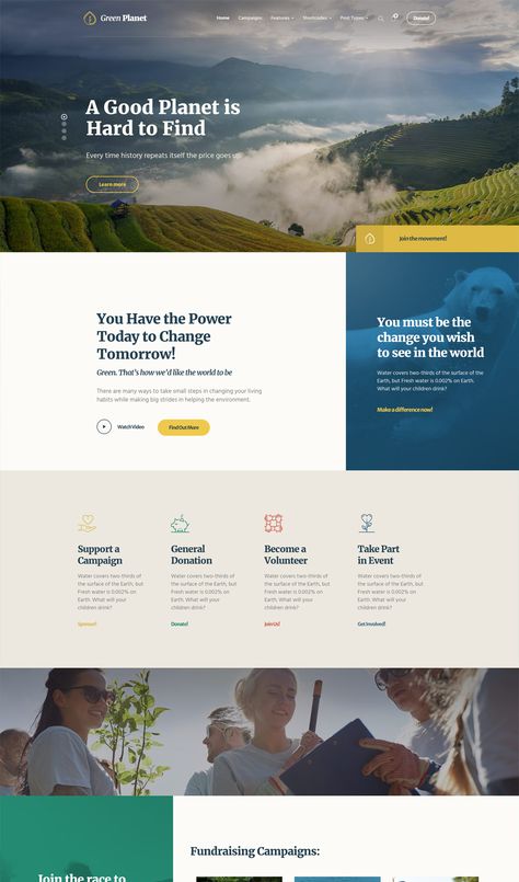 Ecology & Environment WordPress Theme Insurance Website Design Inspiration, Eco Website Design, Environmental Website, Environment Website, Microsite Design, Website Styles, Cereals Packaging Design, Nonprofit Website Design, Website Sitemap