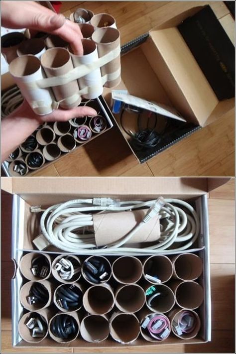 Desain Pantry, Toilet Paper Roll Holder, Organisation Hacks, Cord Storage, Cord Management, Moving Tips, Cord Organization, Simple Life Hacks, Storage Hacks