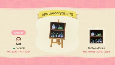 Apothecary Shelf - Animal Crossing Pattern Gallery & Custom Designs Witchy Basement, Acnh Halloween, Acnh Paths, Ac Codes, Acnh Patterns, Acnl Qr Codes, Ac New Leaf, Acnh Custom Designs, Ac Ideas