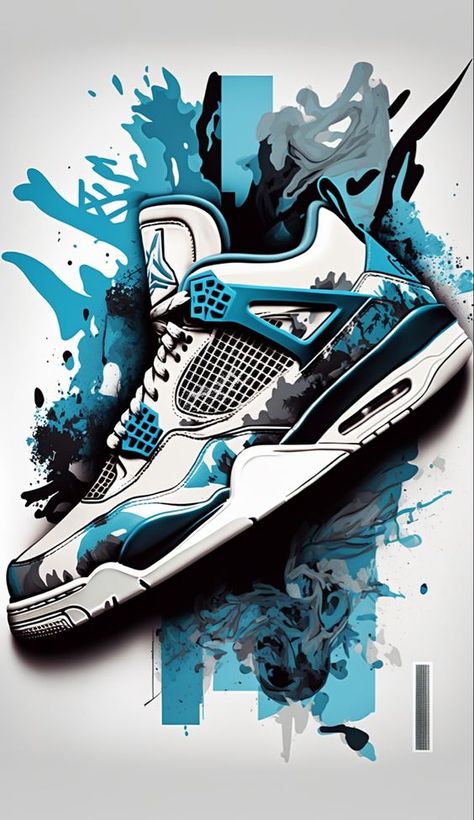 Jordan, Paint, Nike, Sneakers, Blue, White, Black