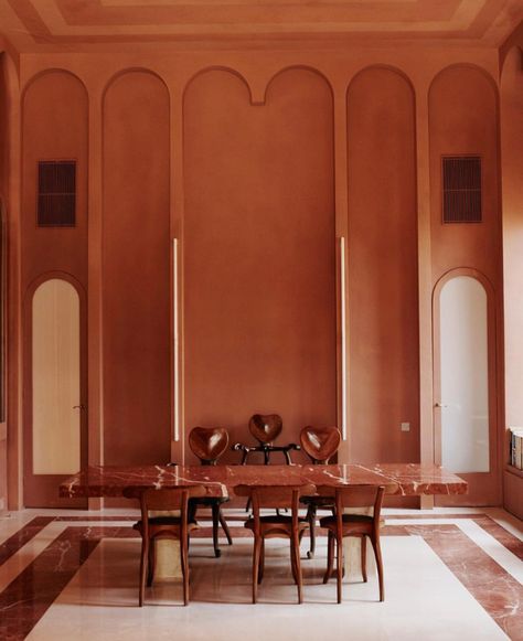 Bofill Architecture, Ricardo Bofill, Red Chandelier, Memphis Design, Vogue Living, Color Story, Eclectic Interior, Wall Treatments, Architectural Digest