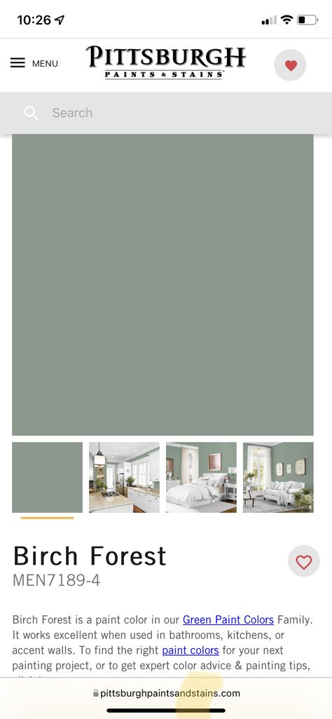 Birch Forest Paint Color, Pittsburgh Paint Colors, Glidden Paint, Pittsburgh Paint, Green Grey Paint, Green Laundry, House Makeovers, Room Wall Colors, Birch Forest