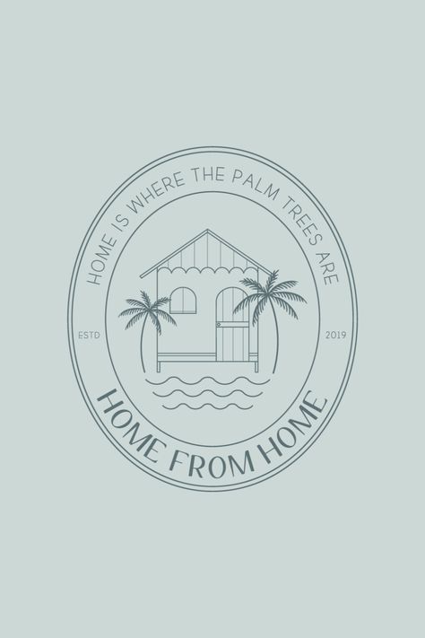 Beach House Branding, Beach Club Logo, Beach House Logo, Coastal Logo, Beach Logo Design, Coco Logo, Case Creole, Palm Tree Logo, Sea Logo