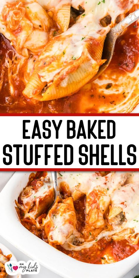 Try these delicious Italian stuffed shells with ground beef! Stuffed pasta shells are an easy and cozy meal that the whole family will enjoy, and will bring everyone round the dinner table, plus they are great to prep ahead for busy days. Stuffed Jumbo Shells Recipe Ground Beef, Stuffed Noodles Shells, Stuffed Shells With Cottage Cheese, Ground Beef Stuffed Shells, Stuffed Shells With Ground Beef, Shells With Ground Beef, Jumbo Shell Recipes, Stuffed Shells Beef, Baked Stuffed Shells