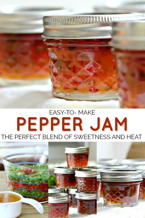 Sweet Pepper Jelly Recipe Canning, Jalepeno Red Pepper Jelly, Sweet Heat Pepper Recipe, Sure Gel Pepper Jelly Recipe, Sweet Pepper Jam Recipe, Sweet Pepper Jam, Pepper Jelly With Powdered Pectin, Tomato Pepper Jam, Jalapeno Pepper Jam Recipe