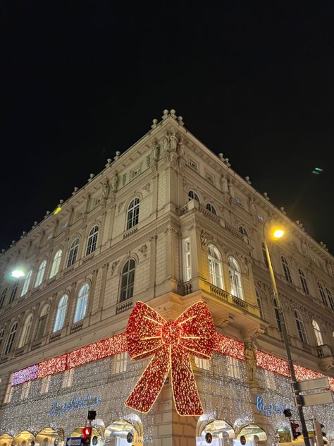 #christmas #vienna #austria #christmasmarket #travel #tourism #winter #decoration #aesthetic #bow Christmas In Austria, Vienna Winter Aesthetic, Vienna Austria Christmas, Austria Aesthetic Winter, Vienna Austria Aesthetic, Winter Vienna, Vienna Winter, Austria Christmas, Austria Winter