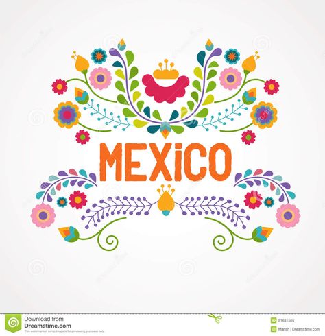 Mexico Flowers, Pattern And Elements - Download From Over 49 Million High Quality Stock Photos, Images, Vectors. Sign up for FREE today. Image: 51681505 Mexico Flowers, Mexican Doll, Mexican Embroidery, Mexico Art, Mexican Designs, Mexican Decor, Mexican Party, Folk Embroidery, Mexican American