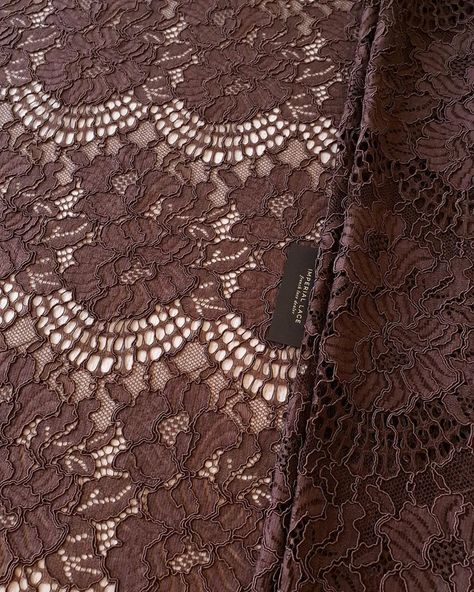 Imperial Lace on Instagram: “And maybe dark chocolate brown elegant guipure lace fabric?🍪🍩🍫 Clothe yourself in our laces! #couture #fashion #brown #dark #darkchocolate…” Brown Lace Fabric, Brown Lingerie, Kebaya Style, Brown French, Veil Lace, Lace Veil, Graduation Theme, Alencon Lace, Dark Chocolate Brown