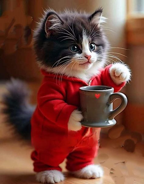 Crazy Coffee Lady, Good Morning My Friends, Cute Good Morning Gif, Good Morning Cat, Valentine Stuff, Good Morning Wishes Gif, Coffee Sayings, Lovely Good Morning Images, Good Morning Sunday