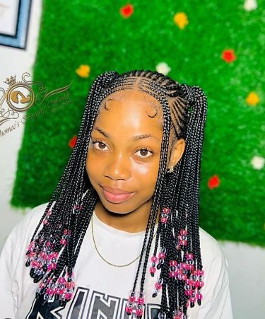 Braiding Hairstyle, Weaving Hairstyles, Braids And Beads, Weaving Styles, Ghana Braids Hairstyles, Protective Style Braids, Ghana Weaving, High Fashion Hair, Kid Braid Styles