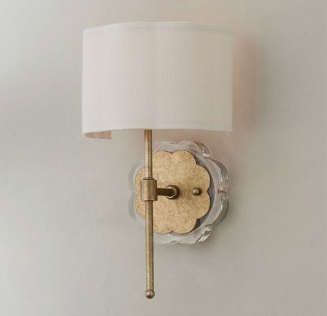 Grandmillennial, grandmillennial light, grandmillennial sconce, sconce, beach house, traditional, traditional style, acrylic, acrylic sconce, gold sconce, gold, coastal, coastal house, coastal style, girls room, girls room light, nursery, nursery light #grandmillennial #grandmillennialdecor #chinoiserie #grandmillennialstyle #chinoiseriechic #blueandwhiteforever #blueandwhite #chinoiseriechicstyle #traditionaldecor #blueandwhitedecor #vintage #traditionalhome #vintagedecor #interiordesign #hom Traditional Wall Sconces, Candle Base, Sconces Bedroom, Bathroom Sconces, Shades Of Light, Girls Bathroom, Big Girl Rooms, Fabric Shades, Girl Room