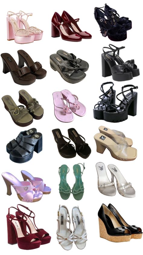 Emo Shoes, 2000s Shoes, Y2k Heels, Goth Shoes, Outfits 2000s, Earthy Outfits, Outfit Layout, Personalized Shoes, Shoes Drawing