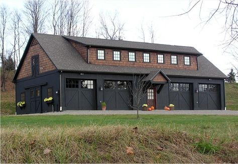 For some people garages are just as important as the homes we live in and our cars not just possessions, but property that we love, adore, and cherish.  Today we share several different garage design inspirations. If your space was limitless or large what might you do?  If you could have a modern and new... Read More 4 Bay Garage, Garage With Workshop, Apartment Entry, Metal Shop Building, Mechanical Room, Garage Apartment Plans, Barn Garage, Garage Apartments, Shop Buildings