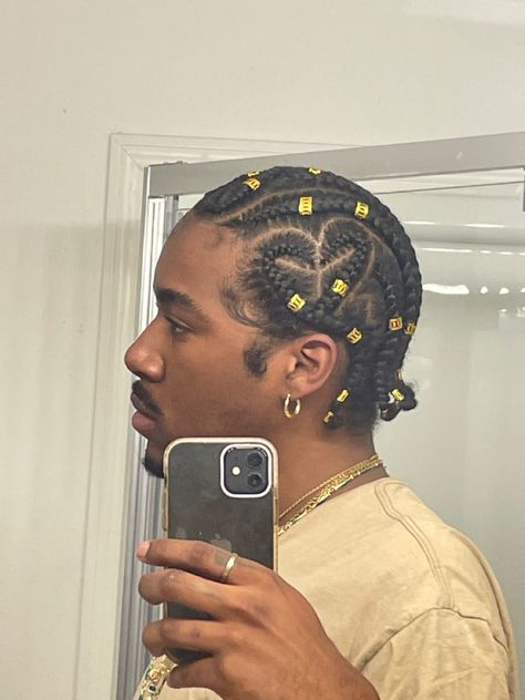 Men Cornrows With Beads, Mens 4c Hairstyles, Cornrows Men, Cornrows With Beads, Black Boy Hairstyles, Cornrow Braids Men, Hairstyles Cornrows, Cornrow Designs, Hair Twists Black