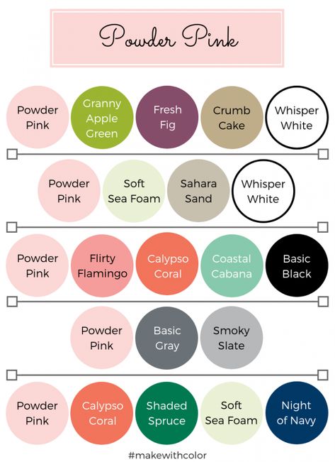 Color Inspiration - Part 1 - Mackenzie Makes Pink Color Matching, Colors That Go With Pink, Pink Matching Colors, Combination With Pink, Pink Color Combos, Stampin Up Color Combinations, Stampin Up Color Combos, Stampin Up Colors, Two Color Combinations