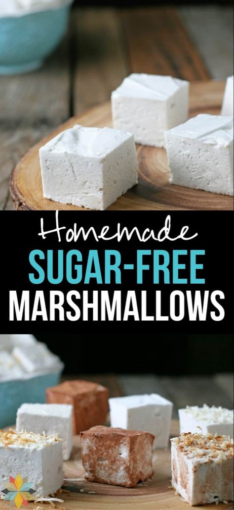 Marshmallow Without Gelatin, How To Make Marshmallows Without Gelatin, Healthy Marshmallows, Sugar Free Marshmallows, Munchies Recipes, Homemade Marshmallow Recipe, Marshmallow Recipe, Weight Watcher Desserts, Homemade Marshmallow