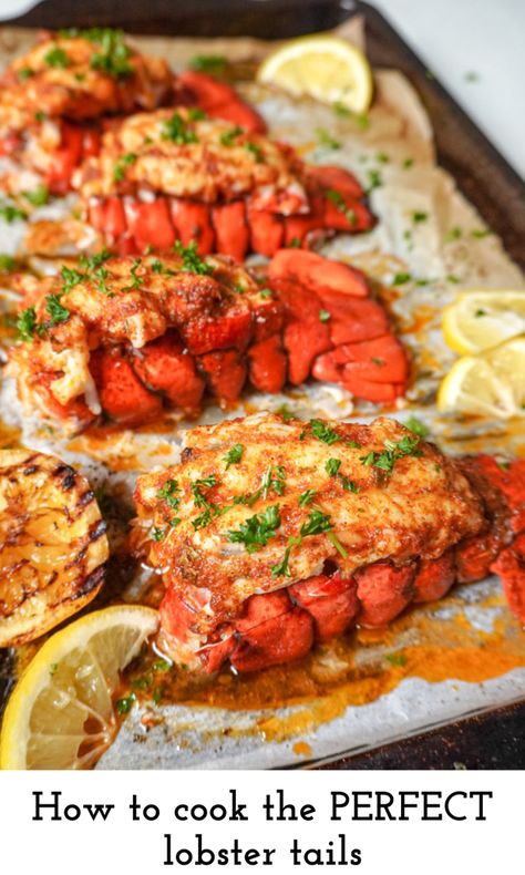 Lobster Tail And Shrimp Recipes, Oven Lobster Tail, Broil Lobster Tail In Oven, How To Cook A Lobster Tail, Broiled Lobster Tail In Oven, Lobster Tail Recipe Oven, How To Cook Lobster Tails In Oven, Lobster Tail Meal Ideas, Baked Lobster Tail Oven