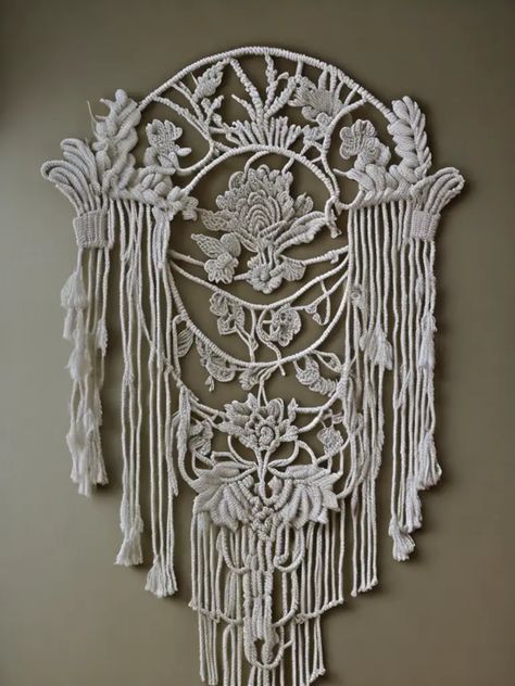 29 Stunning Macrame Wall Hanging Design Ideas in 2024 Hanging Design Ideas, Macrame Projects Ideas, Macrame Wall Hanging Ideas, Vintage Macrame Patterns, Wall Hanging Design, Modern Macrame Wall Hanging, Macrame Wall Hanger, Boho Macrame Wall Hanging, Free Macrame Patterns