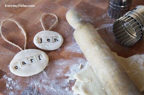 Personalize your gifts with our easy DIY salt dough gift tags instructions. Let the kids use their imagination and cutout cookie skills to help you out! Card Cookies, Diy Salt Dough, How To Make Salt Dough, Mascot Ideas, Cutout Cookie, Book Tags, Salt Dough Crafts, Salt Dough Recipe, Personalize Gifts