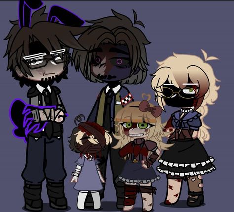 The Afton Family Gacha Club, Ennard Gacha Club Ideas, Gacha Club Afton Family Outfits, Fnaf Gacha Club Outfits Afton Family, Gacha Life Afton Family, Five Nights At Freddy's Gacha Club, Afton Family Gacha Club Oc, Elizabeth Afton Gacha Club Ideas, Ennard Gacha Club