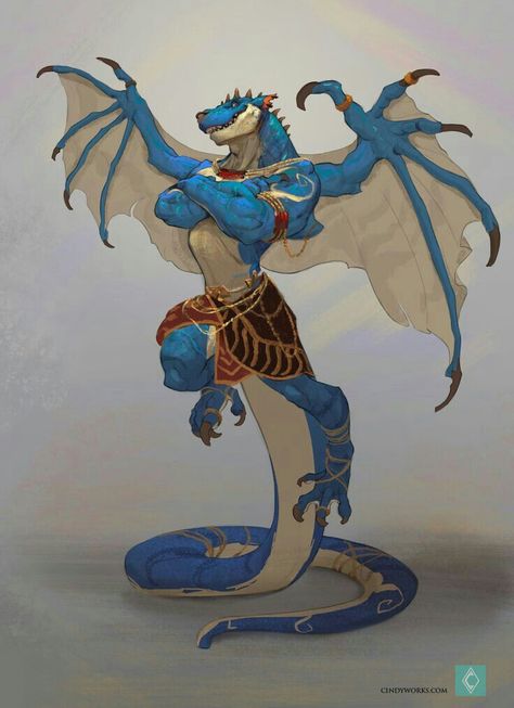 Cindy Avelino, Reptile Reference, Anthro Dragon, Fantasy Races, Dungeons And Dragons Characters, Fantasy Monster, Dragon Artwork, Blue Dragon, Creature Concept Art