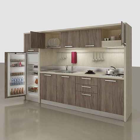 Small Kitchen Units, Melamine Kitchen, Compact Kitchen Design, Small Wind Turbine, Flat Kitchen, Under Stair, Rustic Modern Kitchen, Hanging Cabinet, Integrated Appliances