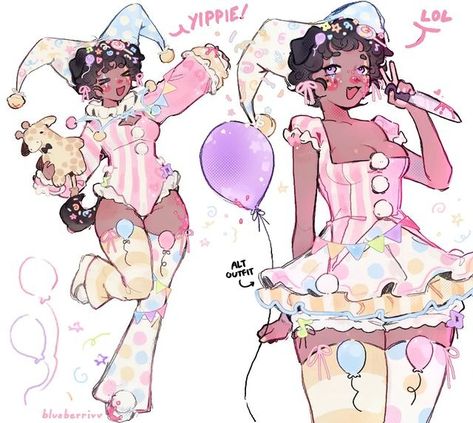 blueberri °• | Adopt 🥳🎈 ( openn!! ) im so sleepyy ੈ♡˳ sb; $25 ab; none ! tysm in advance, even if u don't bid!! 💙 t a g s ... #adopts #adoptables… | Instagram Character Inspo Drawing, Reference Photos Pose Drawing, Cute Clown Oc, Cute Oc Ideas, Cute Art Styles Aesthetic, Cute Oc Art, Art Adopts, Clown Oc Art, Oc Adopts