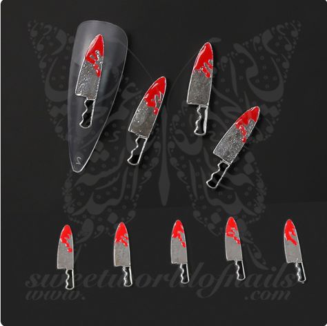 Halloween 3d Nails, Knife Nail Art, Nail Art 3d, Stamping Nail Art, Get Nails, Halloween Nail, Fall Nail Art, Halloween Nail Art, Fall Nail