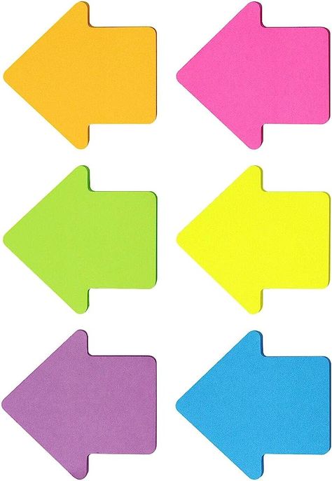 Arrow Shape Sticky Notes 6 Color Bright Colorful Sticky Pad 75 Sheets/Pad Self-Sticky Note Pads (6 Pads) Note Pads, Sticky Pads, Sticky Note, Office Products, Sticky Notes, Note Pad, Color