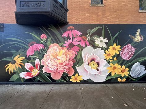 MURALS - OUIZI — Louise Jones Wedding Mural Painting, Large Flower Mural Wall Paintings, Ouizi Mural, Barn Mural, Flower Murals, Garage Mural, Floral Murals, Trio Art, Louise Jones