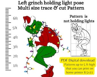 scrollsaw plans scroll saw pattern Whoville Decorations, Grinch Stealing Lights, Grinch Yard Decorations, Halloween Garage Door, Halloween Garage, Classroom Christmas Decorations, Grinch Christmas Party, Wood Yard Art, Grinch Christmas Decorations