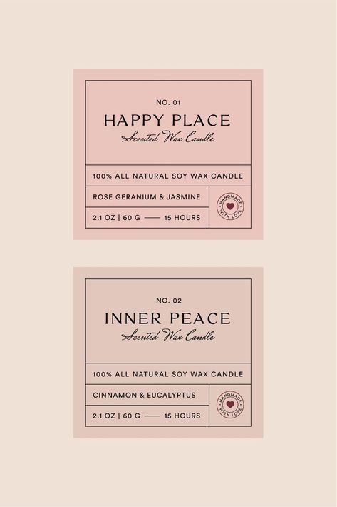 Candle Packaging Design Branding, Modern Candle Label, Scented Candle Label Design, Candle Lable Designing, Scented Candles Design, Candle Label Design Ideas, Cute Label Design, Candles Design Ideas, French Color Palette