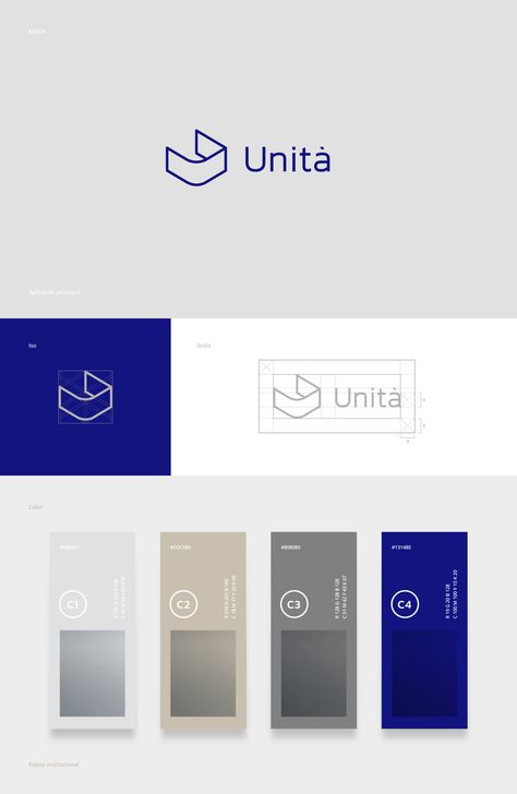 Unita · Brand identity on Behance Tech Logo Ideas, Luxury Identity, Architecture Vector, Icon Company, Element Art, Abstract Interior, Business Architecture, Construction Branding, Logo Branding Design